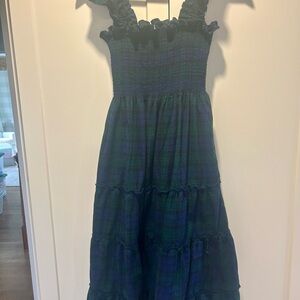Hill House Navy and Emerald Tartan Dress